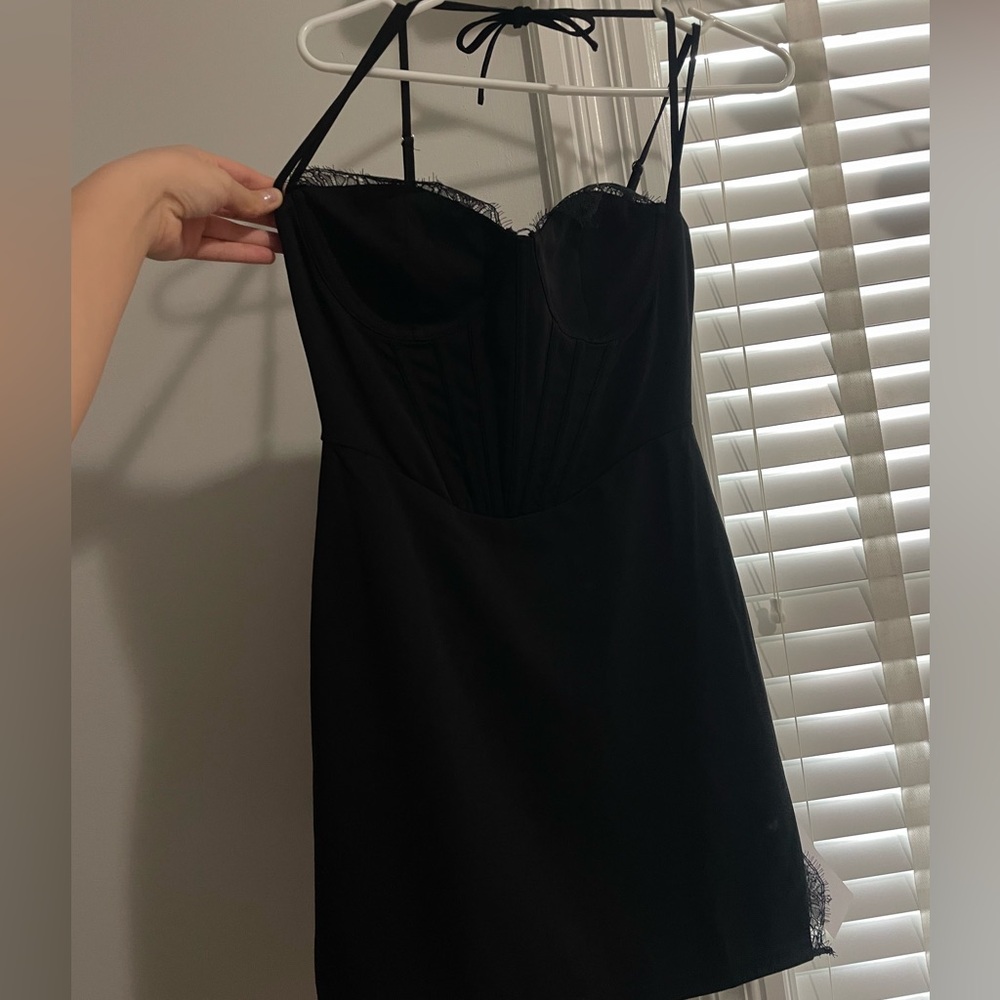 Black mini corset dress
